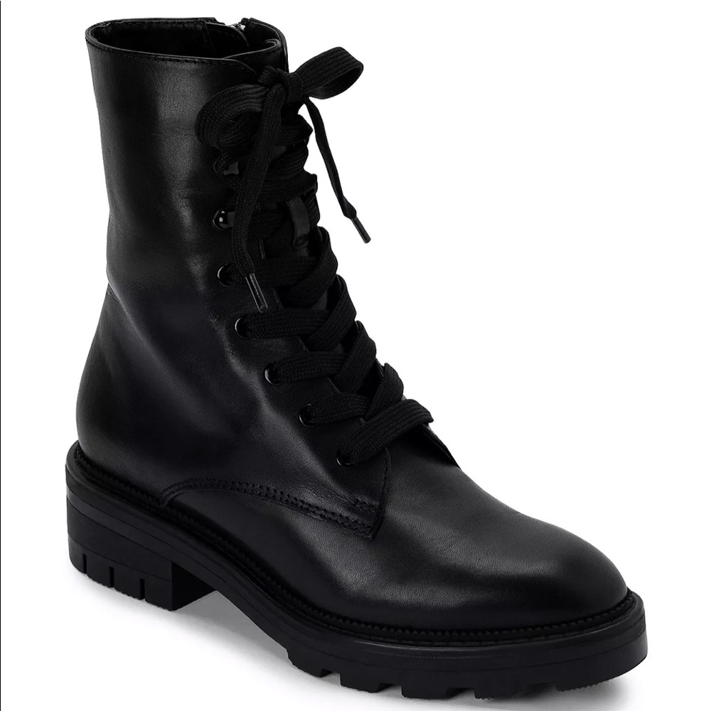 Dolce Vita Women's Lottie Almond Toe Leather Combat Booties US 7